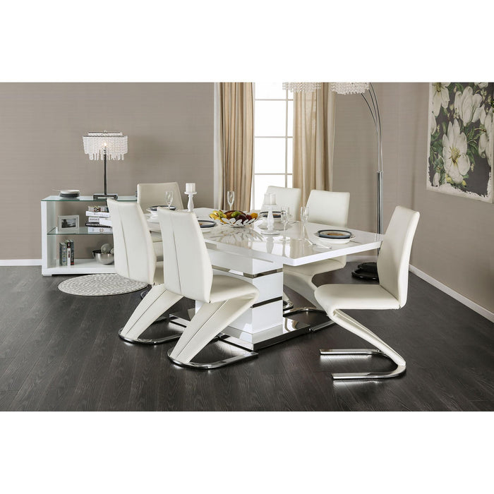 Midvale White/Chrome Side Chair (2/CTN) - 3 Bros Warehouse