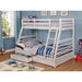 California III Wire-Brushed White Twin/Full Bunk Bed w/ 2 Drawers image