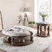 Mika Antique Oak Coffee Table w/ Cushion Top - 3 Bros Warehouse