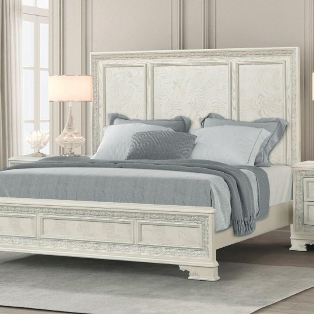 Stella Mia E.King & Queen Bed White & White - 3 Bros Warehouse