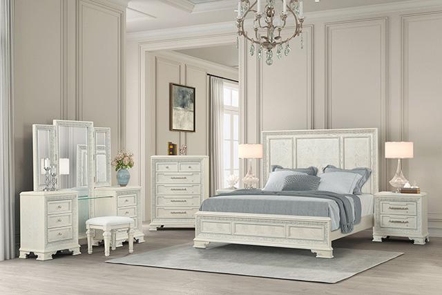 Stella Mia E.King & Queen Bed White & White - 3 Bros Warehouse