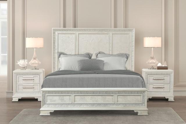 Stella Mia E.King & Queen Bed White & White - 3 Bros Warehouse