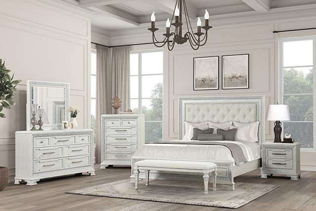 Stella Mia E.King & Queen Bed White & White - 3 Bros Warehouse