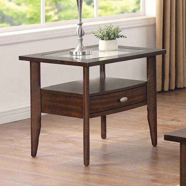 RIVERDALE End Table, Dark Walnut - 3 Bros Warehouse