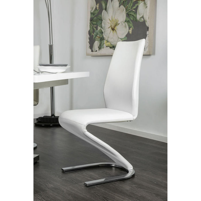 Midvale White/Chrome Side Chair (2/CTN) - 3 Bros Warehouse