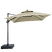 Sano 10 Ft Square Umbrella w/ Double Top w/ LED Light + 37" Large Base - 3 Bros Warehouse