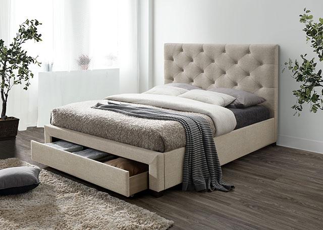 SYBELLA Queen Bed, Beige