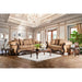 NICANOR Tan/Gold Love Seat - 3 Bros Warehouse