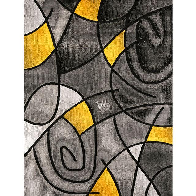 Sivas Charcoal Yellow 8' X 10' Area Rug - 3 Bros Warehouse