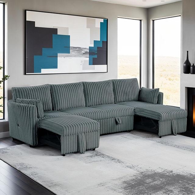 Denholme U-Sectional w/ Pull Out - 3 Bros Warehouse