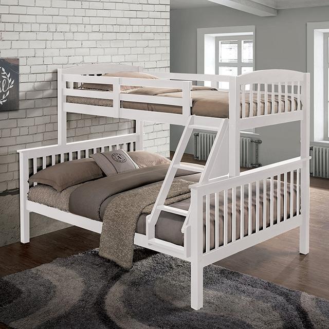 Brookings Twin/Full Bunk Bed White, Brown & Black - 3 Bros Warehouse