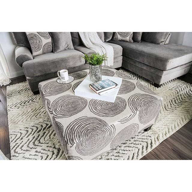 Bonaventura Gray/Pattern Ottoman