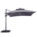 Sano 10 Ft Square Umbrella w/ Double Top w/ LED Light + 37" Large Base - 3 Bros Warehouse