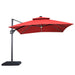 Sano 10 Ft Square Umbrella w/ Double Top w/ LED Light + 37" Large Base - 3 Bros Warehouse
