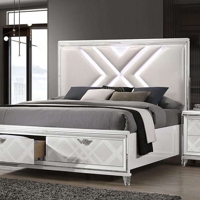 Emmeline Bed Silver & White - 3 Bros Warehouse