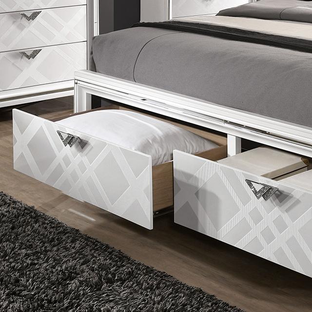 Emmeline Bed Silver & White - 3 Bros Warehouse