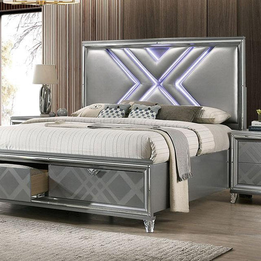 Emmeline Bed Silver & White - 3 Bros Warehouse