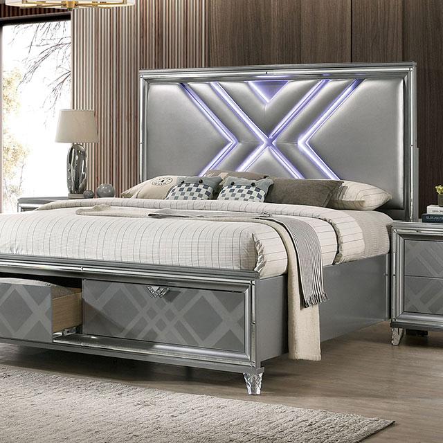 Emmeline Bed Silver & White - 3 Bros Warehouse