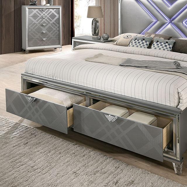 Emmeline Bed Silver & White - 3 Bros Warehouse