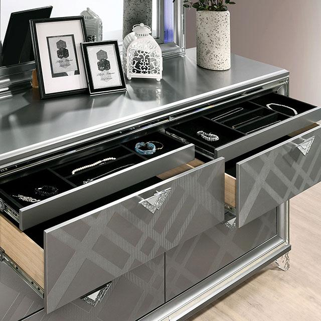 Emmeline Bed Silver & White - 3 Bros Warehouse