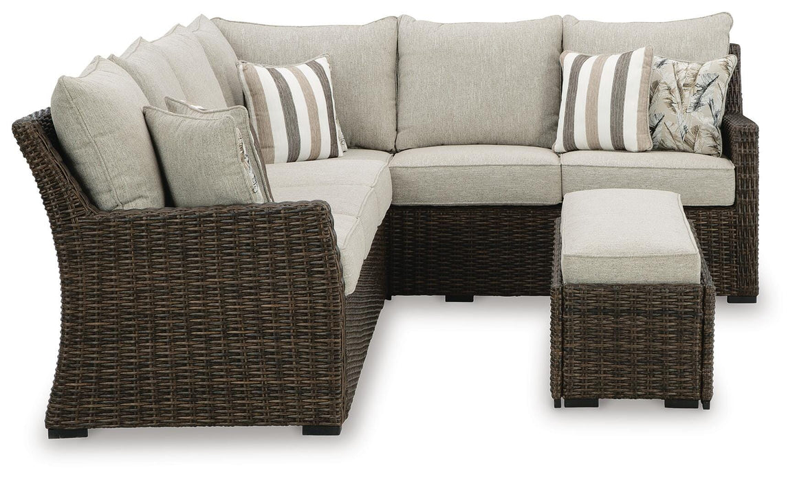Brook Ranch Outdoor Sofa Sectional/Bench with Cushion (Set of 3) - 3 Bros Warehouse