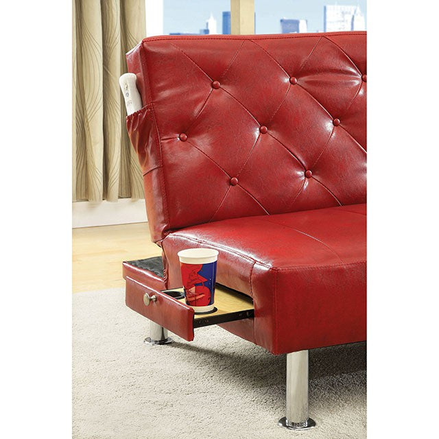 Farel Futon Sofa Red & White - 3 Bros Warehouse