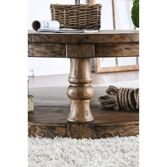 Mika Antique Oak End Table - 3 Bros Warehouse
