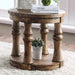 Mika Antique Oak End Table - 3 Bros Warehouse