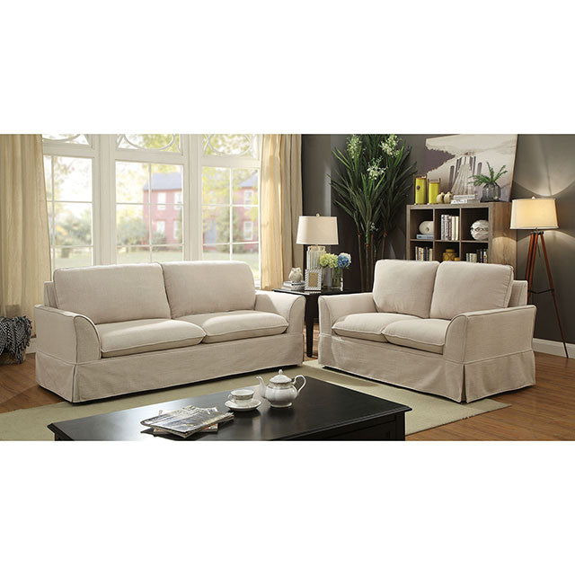 Maxine Love Seat Beige - 3 Bros Warehouse