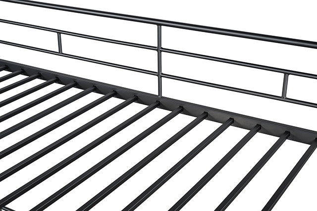 Myles Twin Loft Bed White, Silver & Black