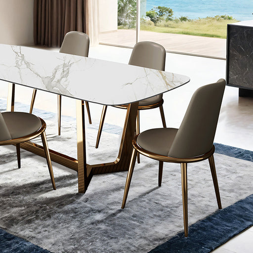 Norelli 7 Pc Dining Table Set Gold - 3 Bros Warehouse
