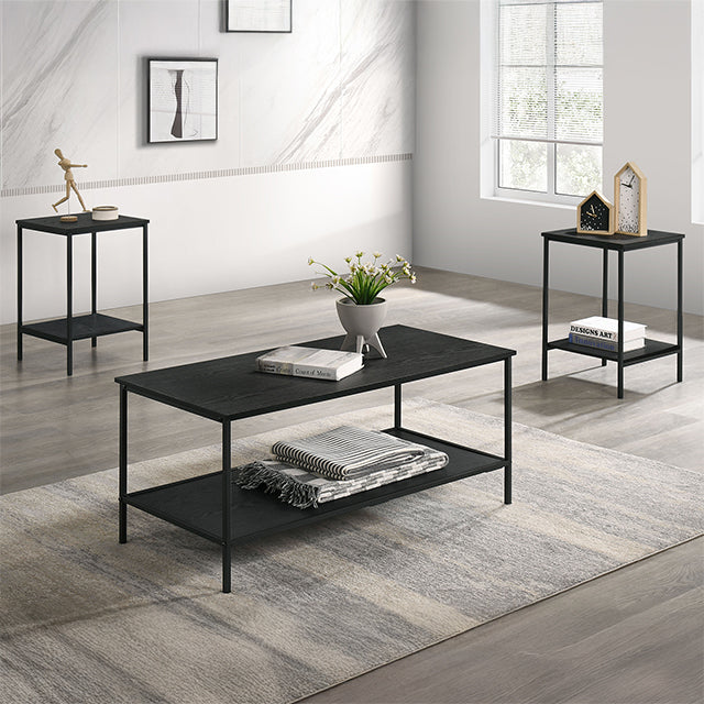 Pallas 3 Pc. Table Set Black - 3 Bros Warehouse