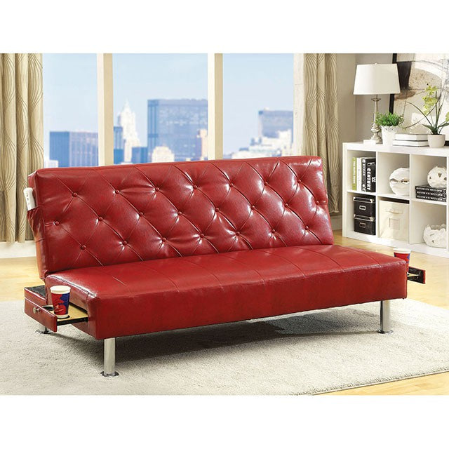 Farel Futon Sofa Red & White - 3 Bros Warehouse